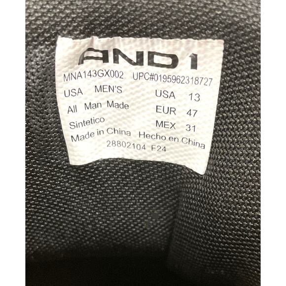 AND1 Backcut Basketball High-Top Sneakers 13 - Picture 3 of 6